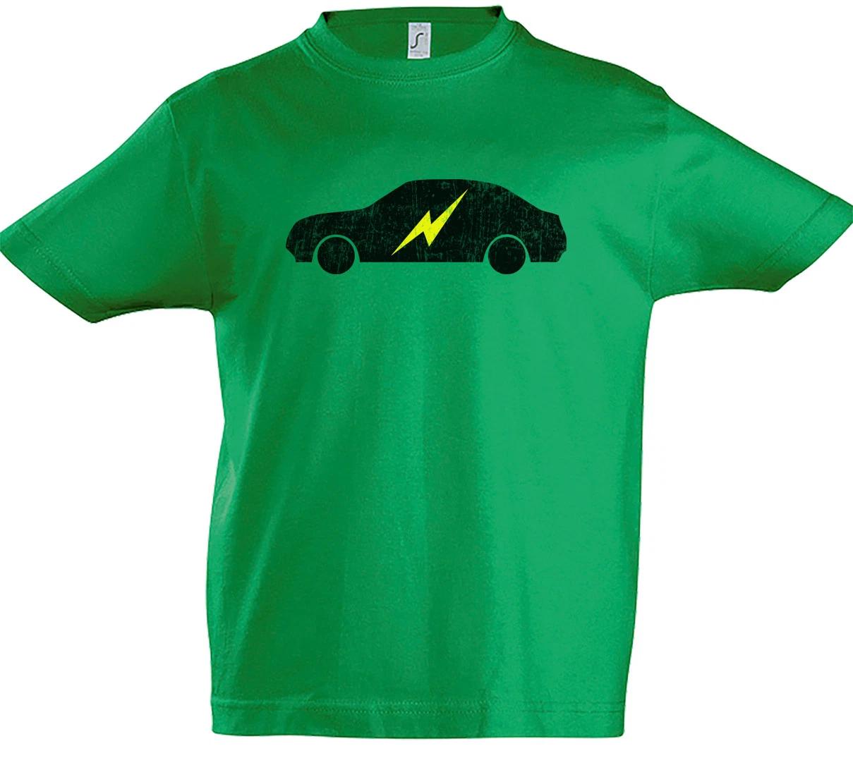 Electric Car Kids Boys kids boys T-Shirt BEV EV Vehicle Go Green Energy Fun Car Cars Zero 160