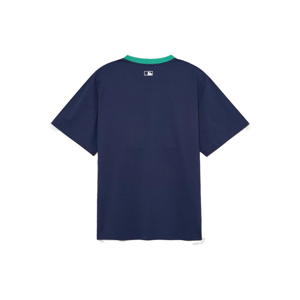 MLB T Shirts Men's Midnight Marine Blue Crew Neck Moderate Straight Fit 3ATSV0334-43NYS