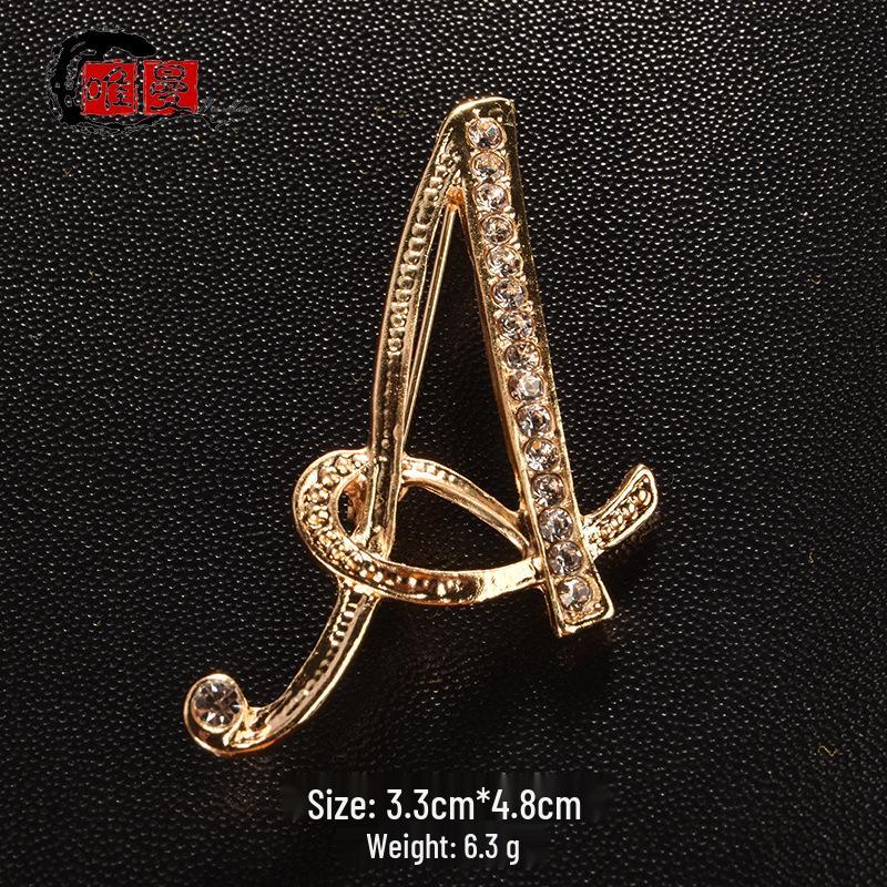 Men's Suit Jacket Brooch: Elegant English Letter Pin for a Stylish Touch