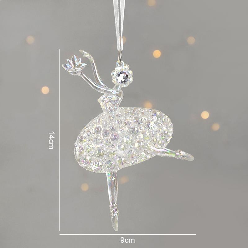Acrylic Christmas Tree Hanging Ornaments Elk Angel Doll Bell Pendant 2024 Merry Christmas Decoration for Home Xmas New Year 2024