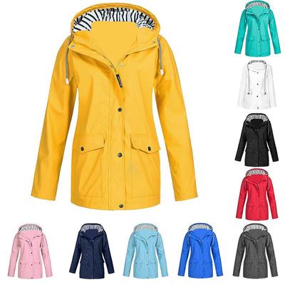 Rain Jacket Women Rain Coats for Women Waterproof Long Hooded Trench Coats Windbreaker Travel Jacket