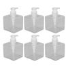 6 Stück Klare Pumpflaschen 250ml Flacher Quadratischer Körper Transparent Großer Durchmesser Tragbar Recycelbar