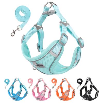 Hundegeschirr-Leine-Set für kleine, mittelgroße Hunde, Katzen, Brustgurt, reflektierende Hundekleidung, Weste, Set für Chihuahua, Outdoor-Walking, Haustierzubehör