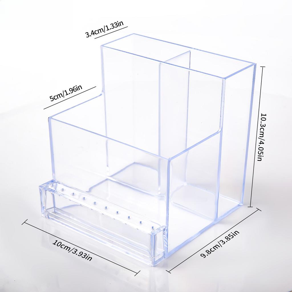 Nail Drill Storage Box Transparent Acrylic Bit Holder Manicure Tool Display Case For Home Salon Nail Art Organization
