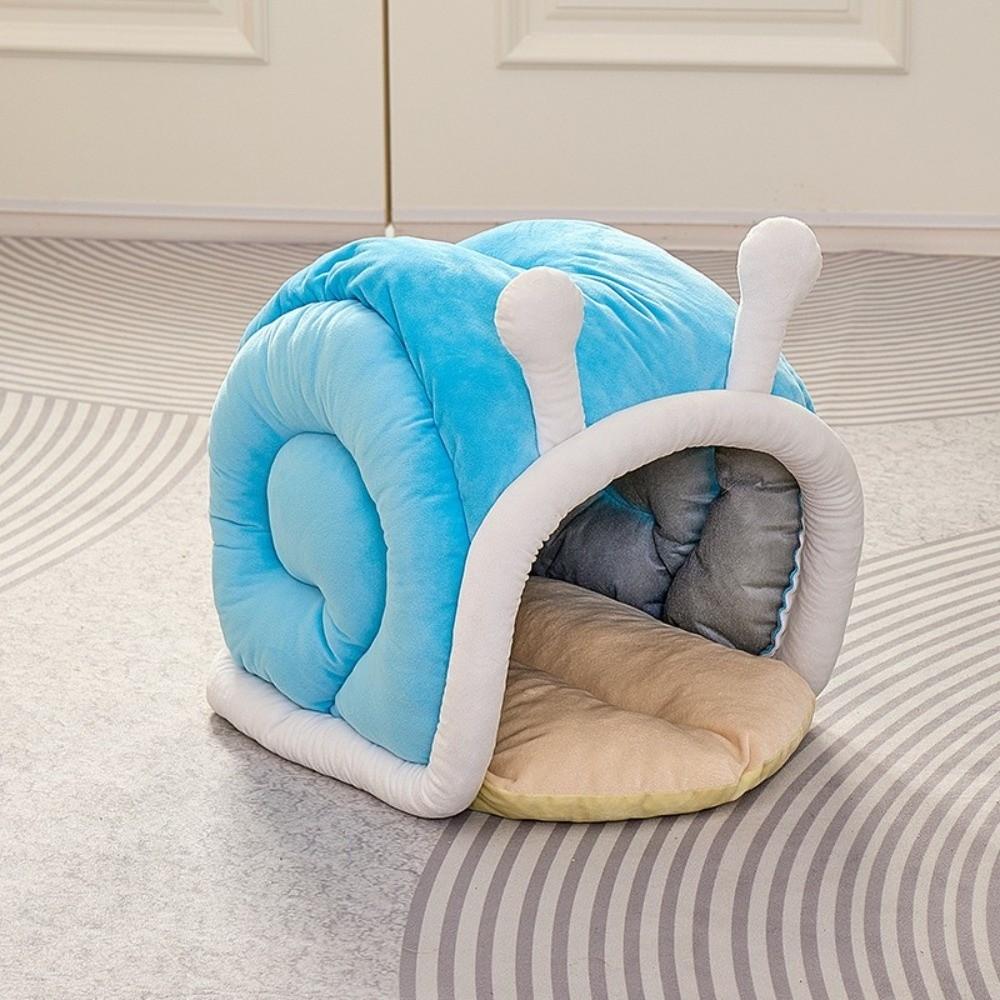 Warm Cat Bed Tent Snail Shape Cat Sleeping Bag Pet Mat Kitten Cave Winter