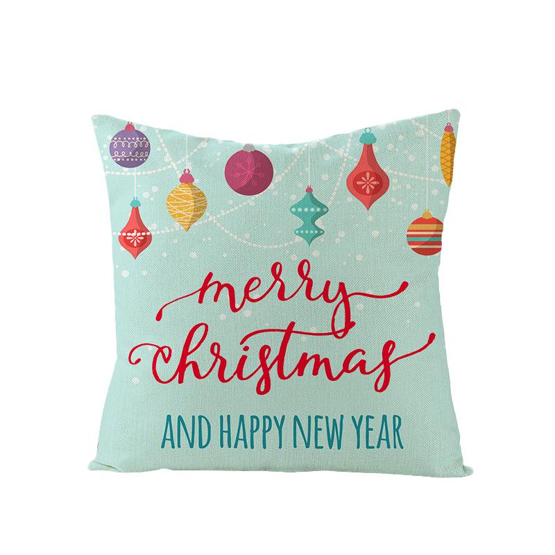 Christmas Polyester Pillow Cover Cartoon Digital Print Cushion Cover New Home Decoration Cushion Cover