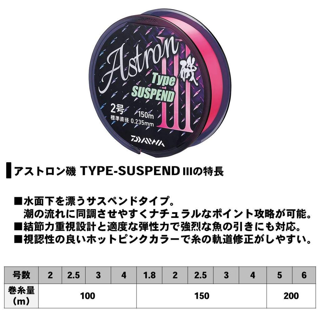 Daiwa Nylon Line Astron Iso 3 100m Hot Pink (DAIWA) TYPE-Suspend #4