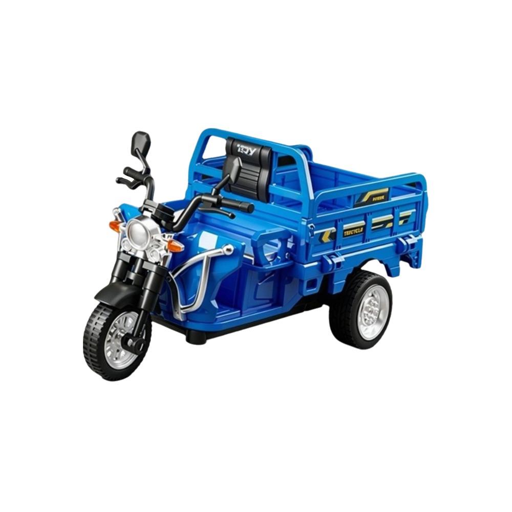 

Inertia Driving Inertia Tricycle Model Openable Seat Diecast Courier Truck Kids Toys Light Blue Only Car