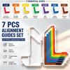 Acrylic Positioning L-shape Tools Kit with Case, 7 Edge Precision Laminated Spacers, Paper Crafting Alignment Guides for DIY