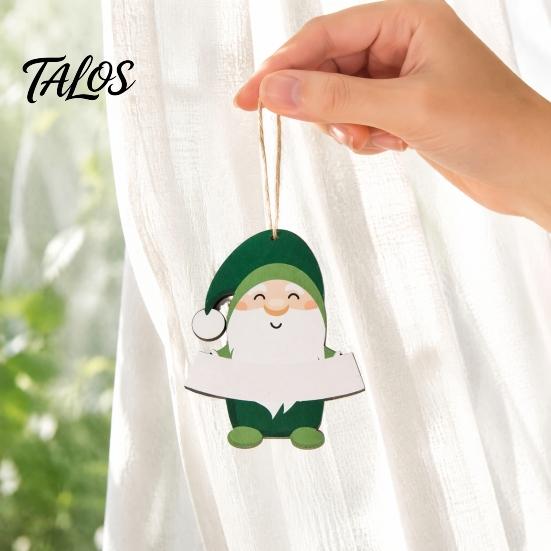 Reusable Festive Tree Accessories Christmas Wooden Ornament, Cute Bear Gingerbread Gnome Cat Dog Family Keepsake Gift Ideas Hanging Decorations