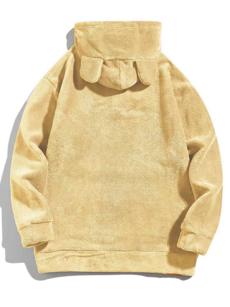 Men's Autumn/Winter Rabbit Ear Hooded Casual Sweatshirt Jacket