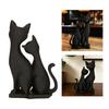 Dark Theme Black Cats Figurine Double Cats Snuggling Sculpture Perfect for Office and Cafe Desktop Shelf Decoration