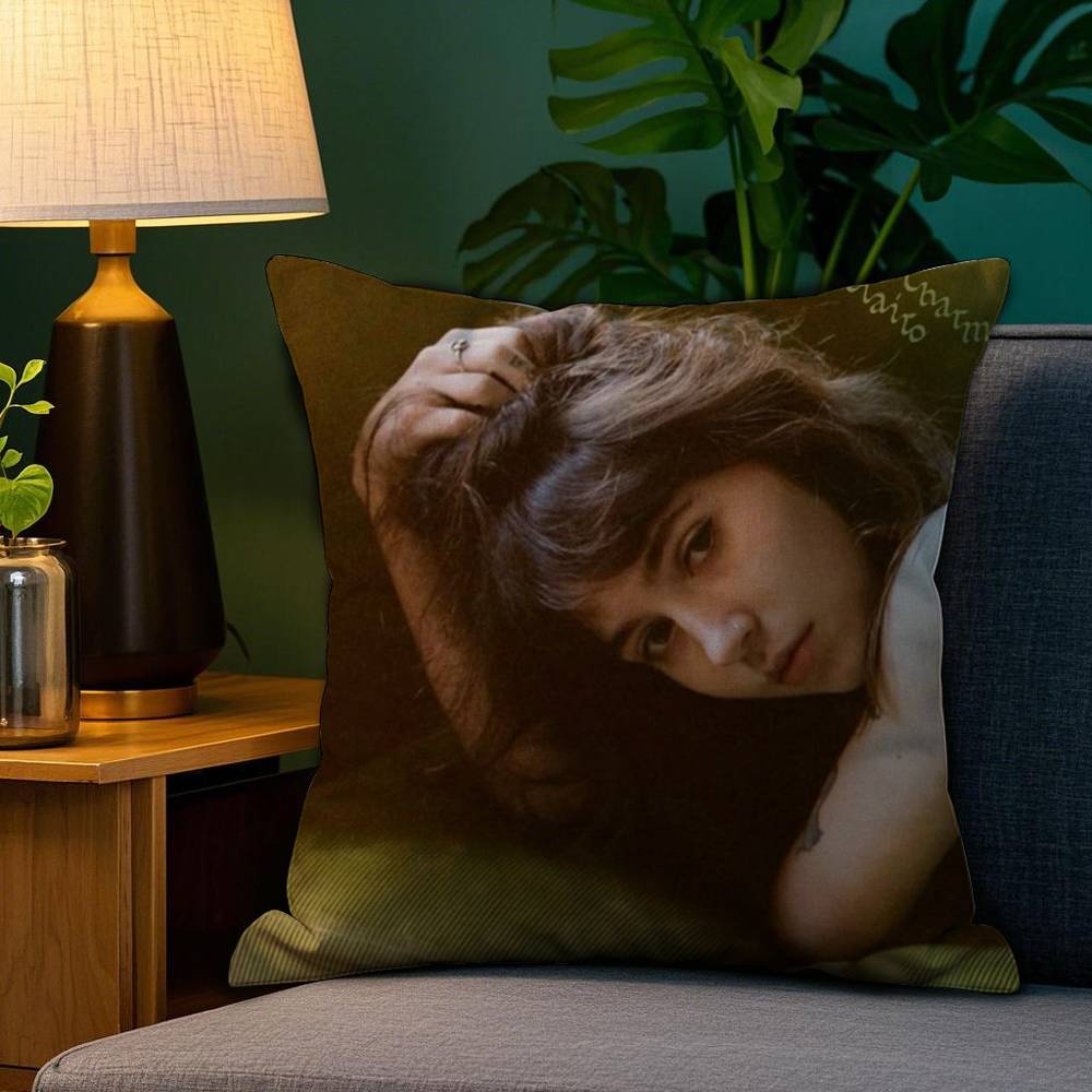 

Singer CClairo Charm Pillow Case Sofa Living Room Bedroom Doublesided Printing Square Cushion Nap Time Pillow Case 30x30cm