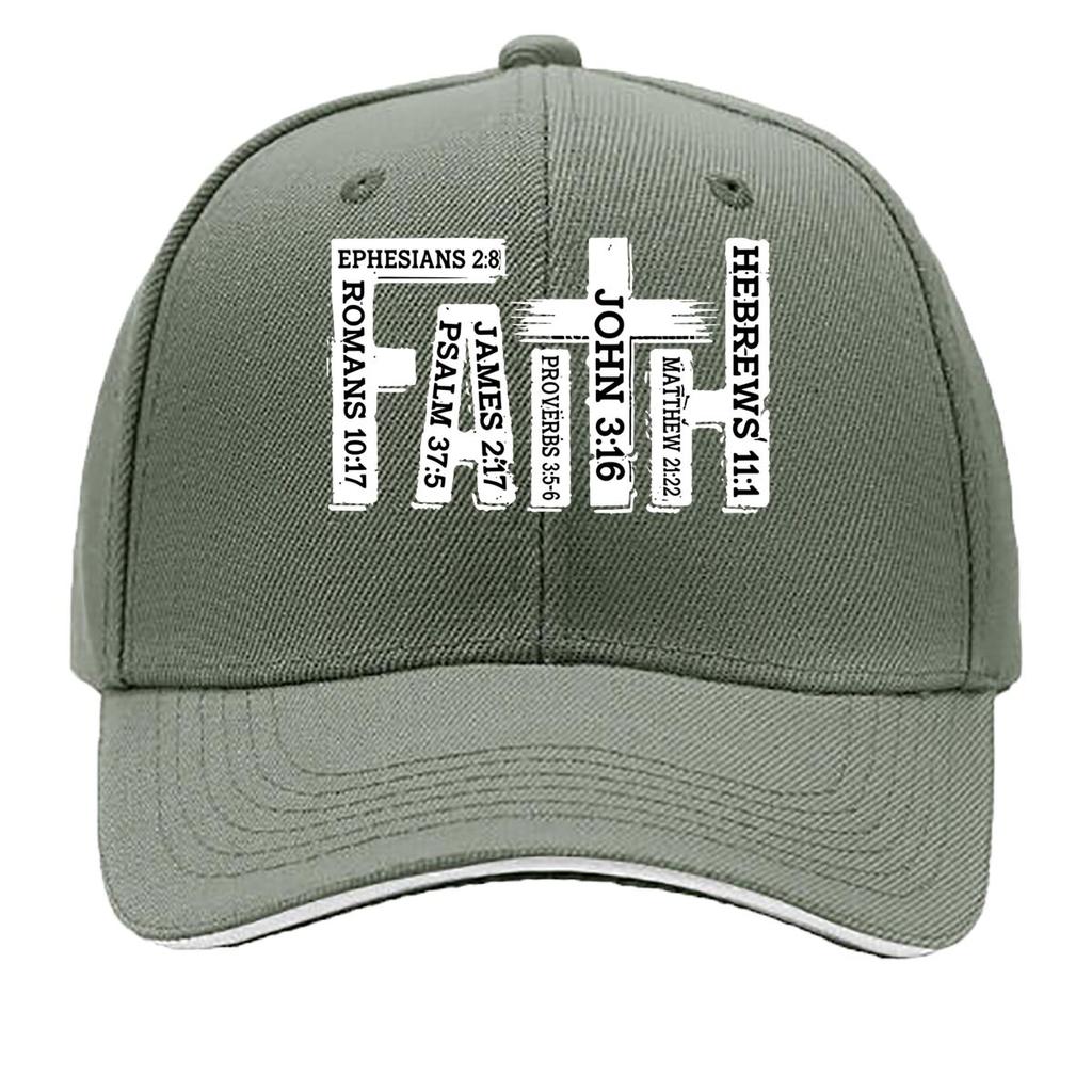 Black And White Snapback Baseball Cap Featuring The Word FAITH a Retro And Easy Adjustable Sun Ha Sandwich Baseball Cap