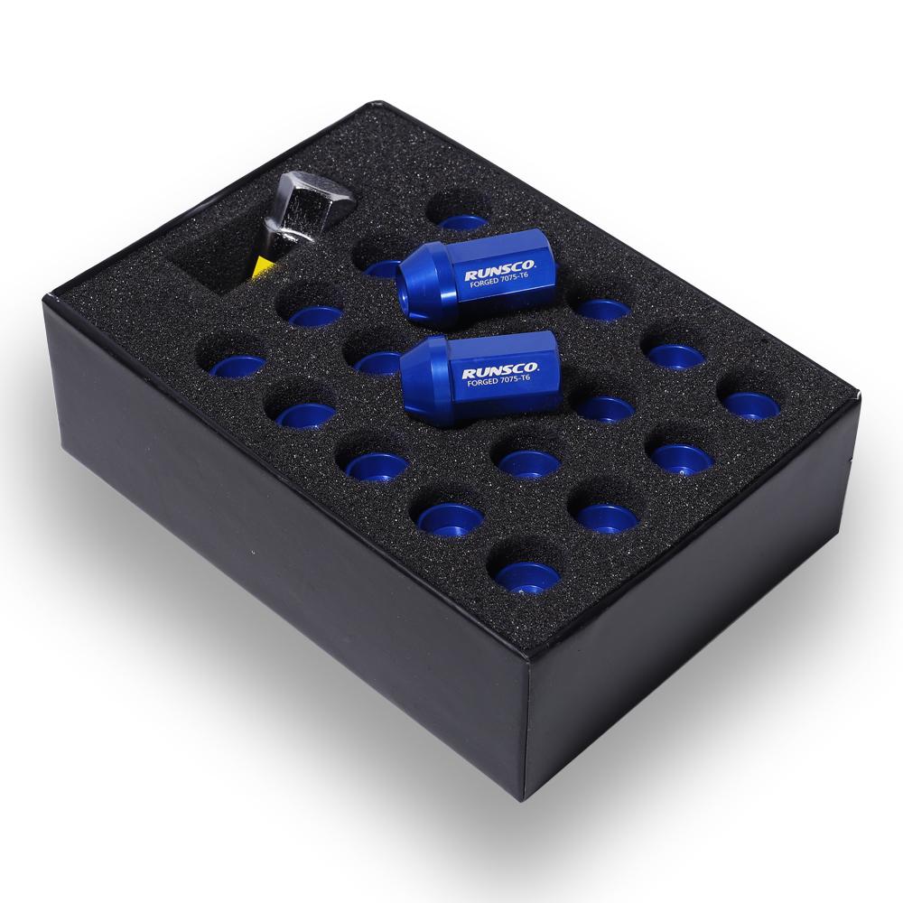 אומים גלגל HEX 19 מ"מ M12x1.5/M12x1.25 אומים גלגל מירוץ מחושלים אלומיניום 7075-T6 אורך 42 מ"מ