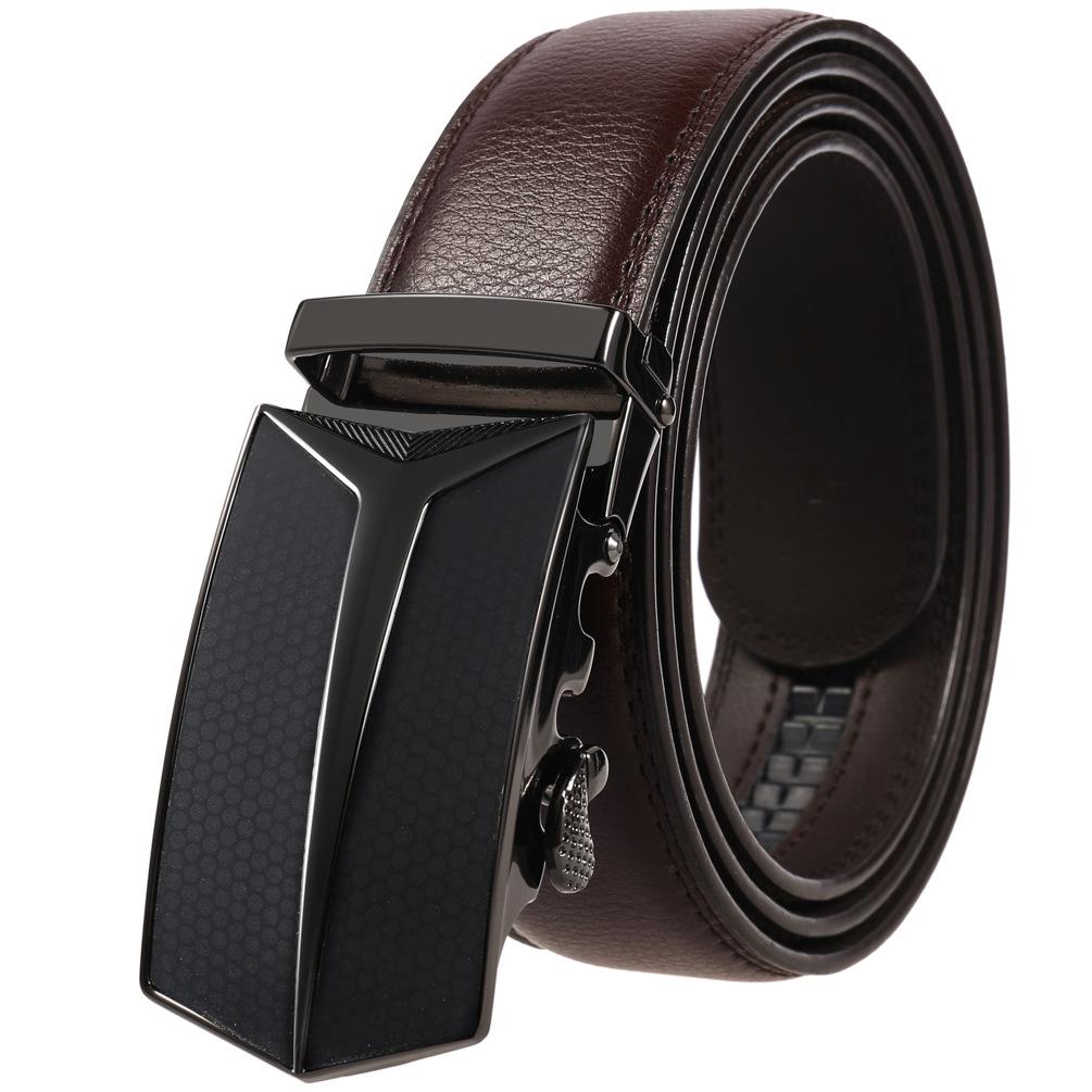 Men'S Belt, Automatic Buckle Cowhide Belt Casual Business Ly36-1314-1