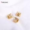 14k Gold Plated Brass Crown Beads 6mm*7mm Loose Beads For Jewelry Making, High Quality DIY Jewelry Material Wholesale