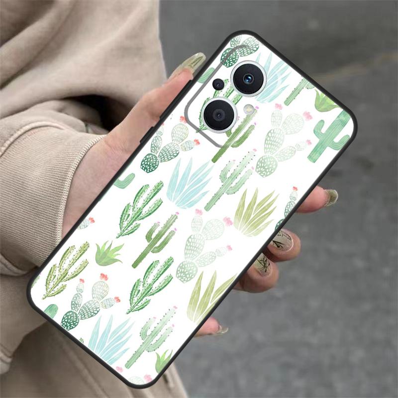 Plant Cactus Case For OPPO Reno 14 10 11 12 13 Pro 11F 12F 13F 14F 7 8 Lite OPPO Find X9 X8 X5 Pro Cover