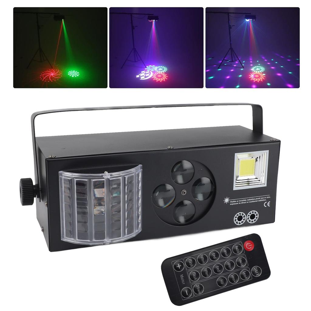 4 IN 1 DJ Lights Sound Activated DMX Control RGBW GOBO Pattern Beam Strobe Party Light for Party Wed