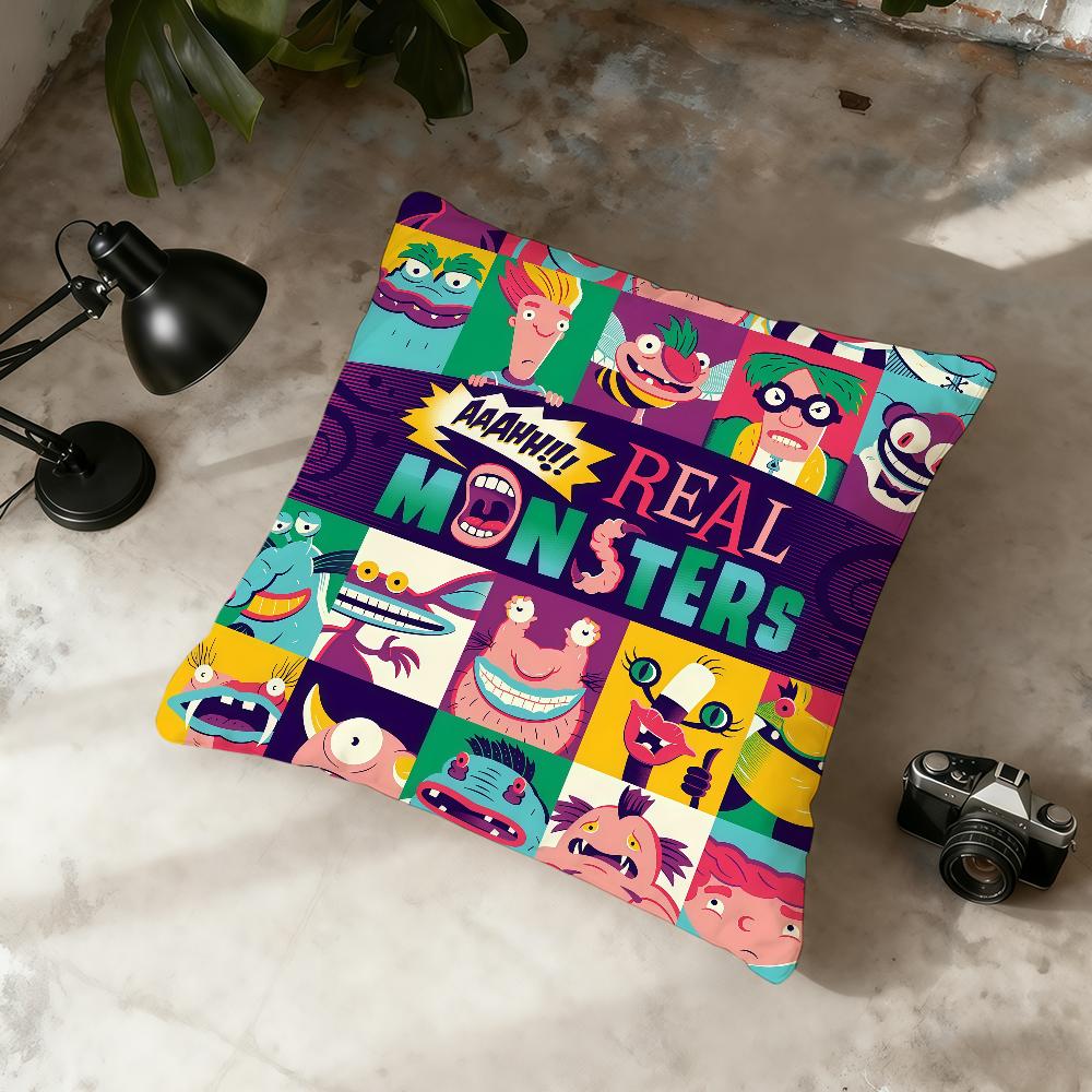 Aaahh RReal MMonstersES Cartoon cushion cover Home Office Convenient Nordic Simplicity Hit With Zipper Cushion Cover