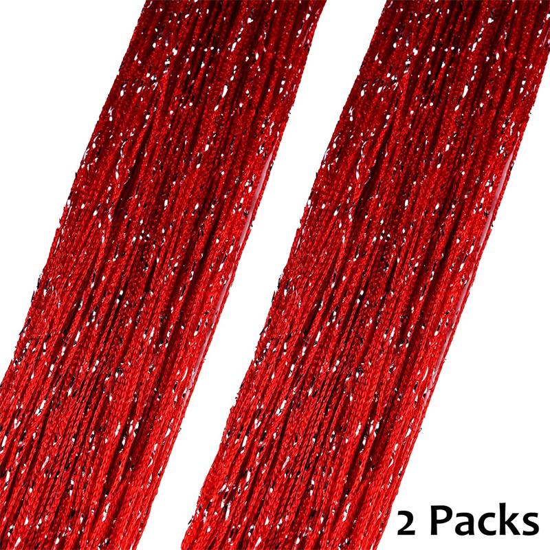 2er-Pack Glitzer-Fadenvorhänge 39x79 Zoll Fransenpaneele Raumteiler Fliegengitter für Heimdeko Tür Fenster Hochzeitsfeier Hotel Wohnzimmer Türöffnungen