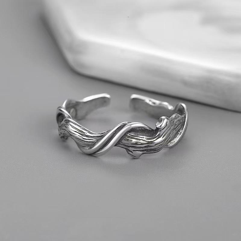 

Регулируемое кольцо в форме ветки для мужчин, персонализированное, модное, высококачественный подарок ручной работы Opening Adjustable