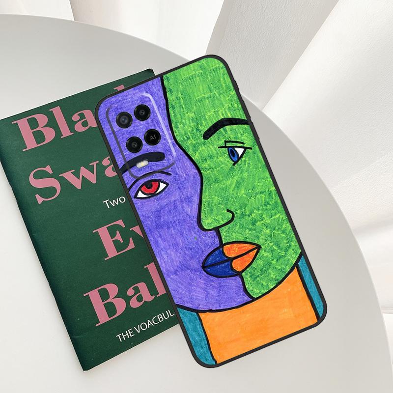 Picasso Abstract Art Painting Case For Oppo A58 A78 A98 A15 A16 A17 A52 A72 A76 A96 A54 A74 A94 A57 A77 A54S A57S Cover