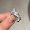 Light luxury fashion high sense pearl zircon copper ring women's design sense retro personality open index finger ring simple