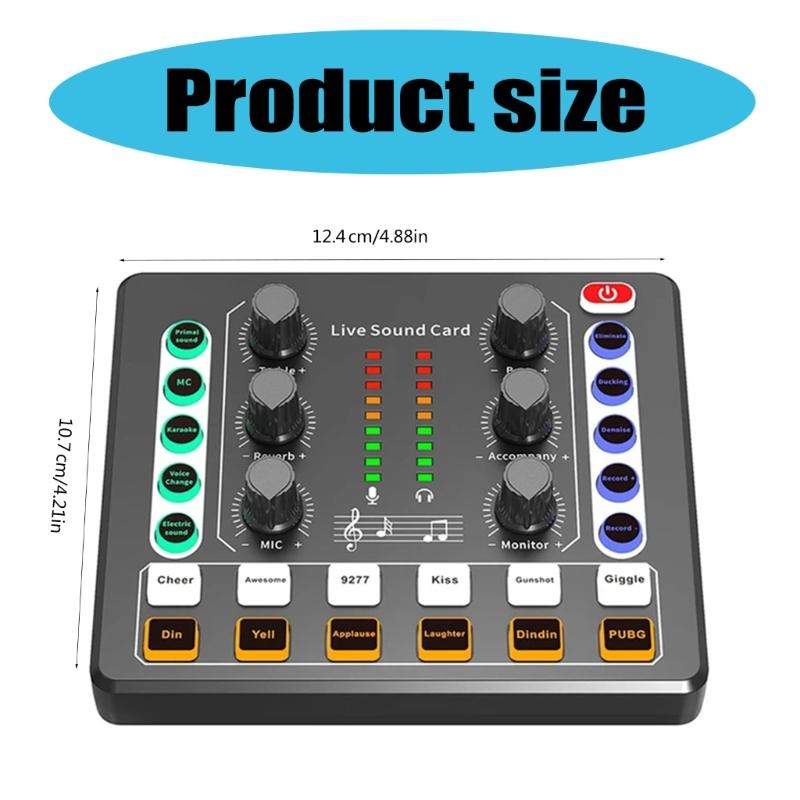 Professioneller Soundmixer Live-Soundkarte Stimmwechsler Effekte und Stimmwechsler Studioausstattung für Streaming