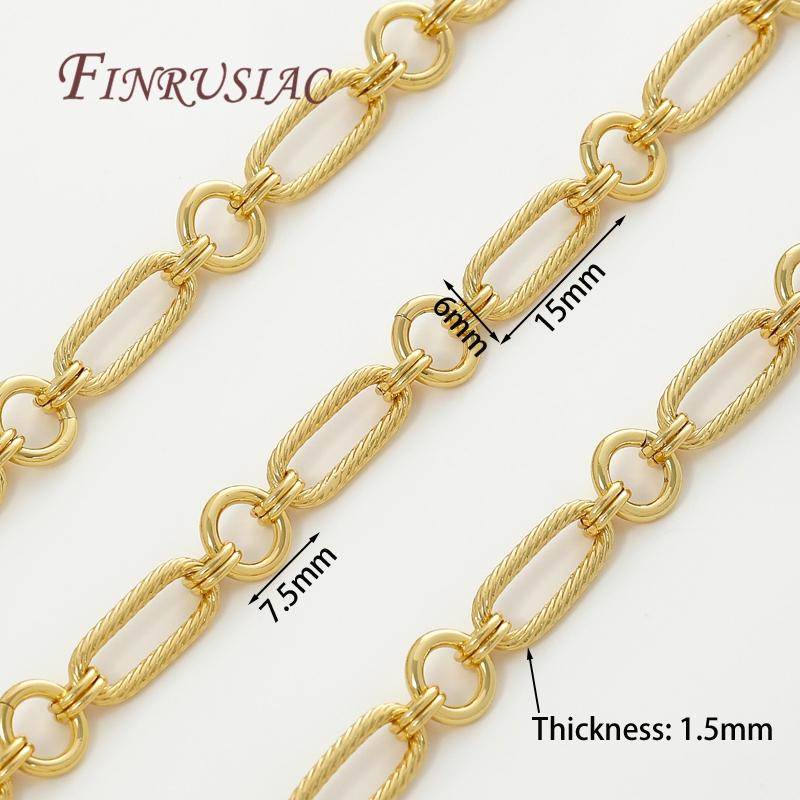 0.5-1Meter 18K Gold Plated Chains DIY Necklaces Accessories,Decorative Chain For Jewelry Making Supplies,Bulk Chains Wholesale