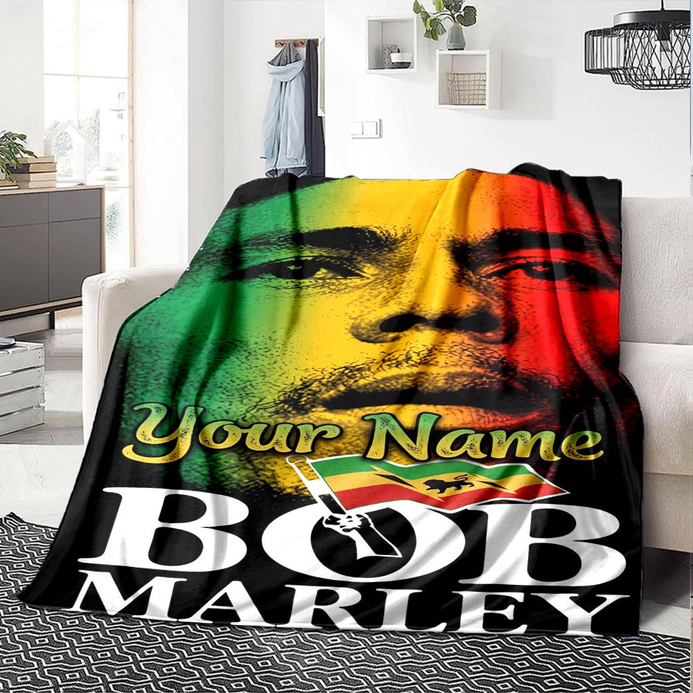 Bob Marley Personalizovaná deka se jménem Dárková personalizovaná deka Měkká teplá útulná Všestranná pro ložní prádlo obývací pokoj pohovku gauč Celoroční použití