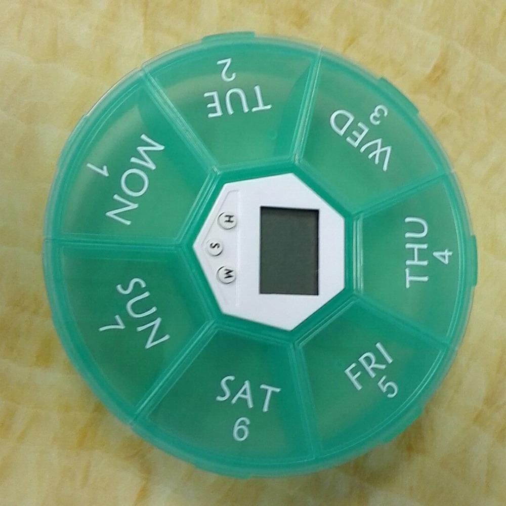 7 Compartments 7-Day Pill Organizer Large Capacity Timed Reminder Medication Box  Home