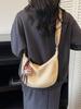 Canvas Dumpling Bag For Women With Zipper Closure And Street Style Design