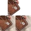 Geometric Zircon Hollow Square Pendant Necklace For Women Fashion Elegant Locking Chain