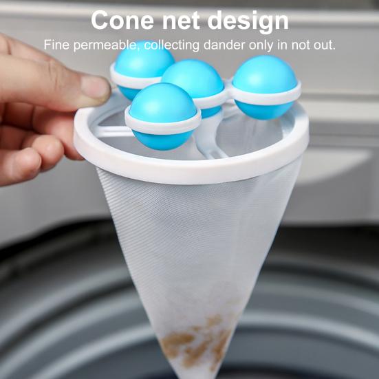 6Pcs Washing Machine Filter Mesh Bags Hair Remover Easy To Use Reusable Floating Hair Lint Catcher Laundry Lint Fur Remover