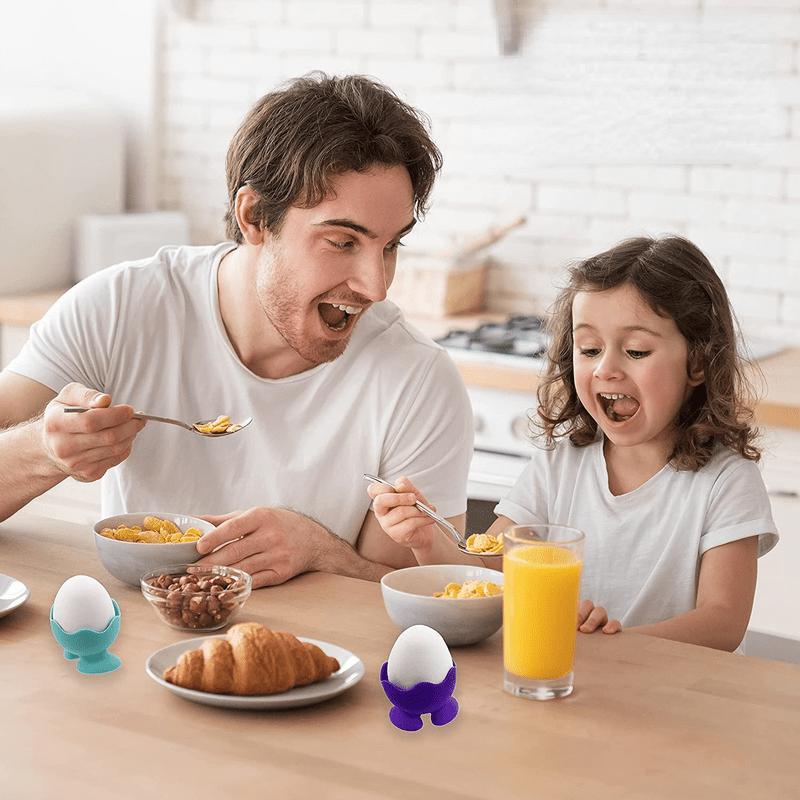Silicone Egg Cups 3pcs | Multi-Color Soft Silicone Egg Holders for Kitchen Use | Durable, Flexible & Non-Slip Design | Ideal for Boiled Eggs