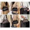 Lychee Pattern Metal Square Buckle Handbag Women's Shoulder Bag