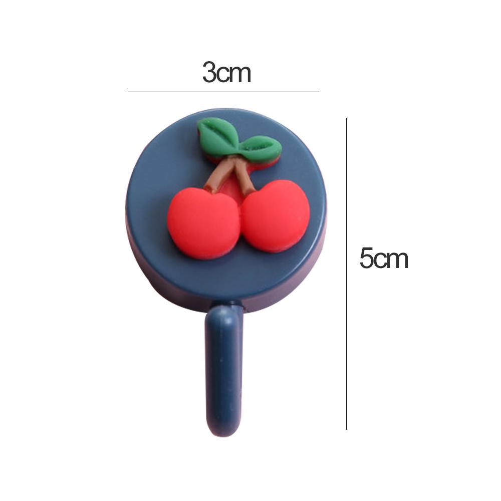

1 шт. Симпатичні настінні гачки Тримач для ключів Пластикова самоклеюча настінна вішалка для дверей із мультфільмом Гачок у формі фруктів для домашнього декору дитячої кімнати 5x3CM