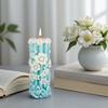 Wiederverwendbare Silicagel-Säulenkerzenform mit floraler Verzierung für Enthusiasten und handwerkliche Hobbys