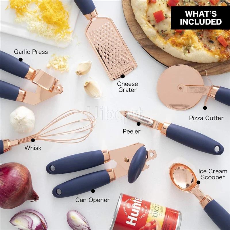 Trinket Set Kitchen Tools Accessories Gadgets Garlic Press Grater Kitchen 7-piece Set Rose Gold Baking Tool Whisk Egg Mix Tool