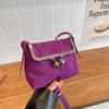 Metal clip button small square bag light luxury texture shoulder bag