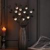 Halloween Eyeball Decorations Black Artificial Branches, Scary Eyeballs Picks with Bats Pine Decoration Branch Cones for Gothic Vase Filler,