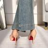 24C3 waterproof table test empty high heels women's large size high-end nude not tired feet fashion stiletto shoes