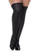 Bas En Vinyl Noir Metallisé Grande Taille Mal1017 Xblk