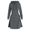 Damen Hoodies Mit Bindegürtel, Minikleid, V-Ausschnitt, Lange Ärmel, Slim Fit Hoodies Sweatshirts, Damenmode, Lange, Einfarbige Hoodies Mit Kordelzug