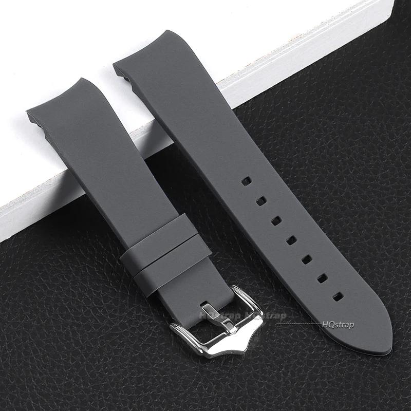 20mm 22mm Rubber Strap Curved End Silicone Watch Band for Seiko for Rolex Universal Bracelet High Quality Waterproof Wristband