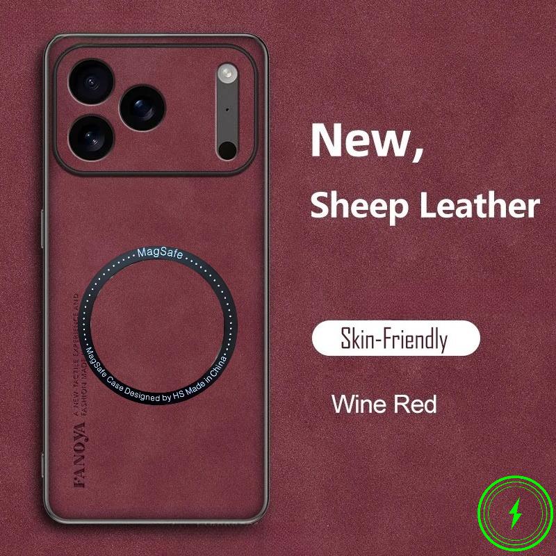 Luxury Leather Shockproof Phone Case For iPhone 17 Pro Max 17Air 16E 15 14 Plus 13 12 PU+TPU Magnetic Sheepskin Soft Back Cover