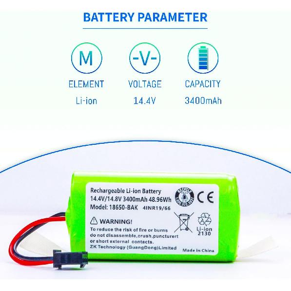 New Replacement Battery for Proscenic 850T 850P Neatsvor X500 X520 X600 Ultenic D5/ D5S Pro Series Robot Vacuum Cleaner 14.4V 3400mAh