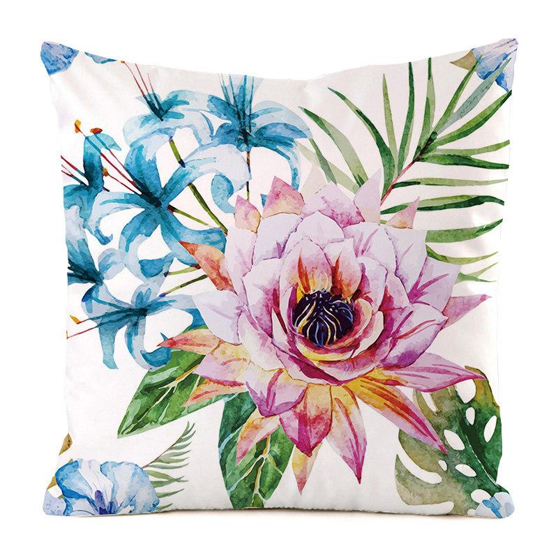 Nordic Tropical Jungle Style Digital Printing Short Plush Pillow Covers For Car Sofa Office Cushion Cover Home Goods