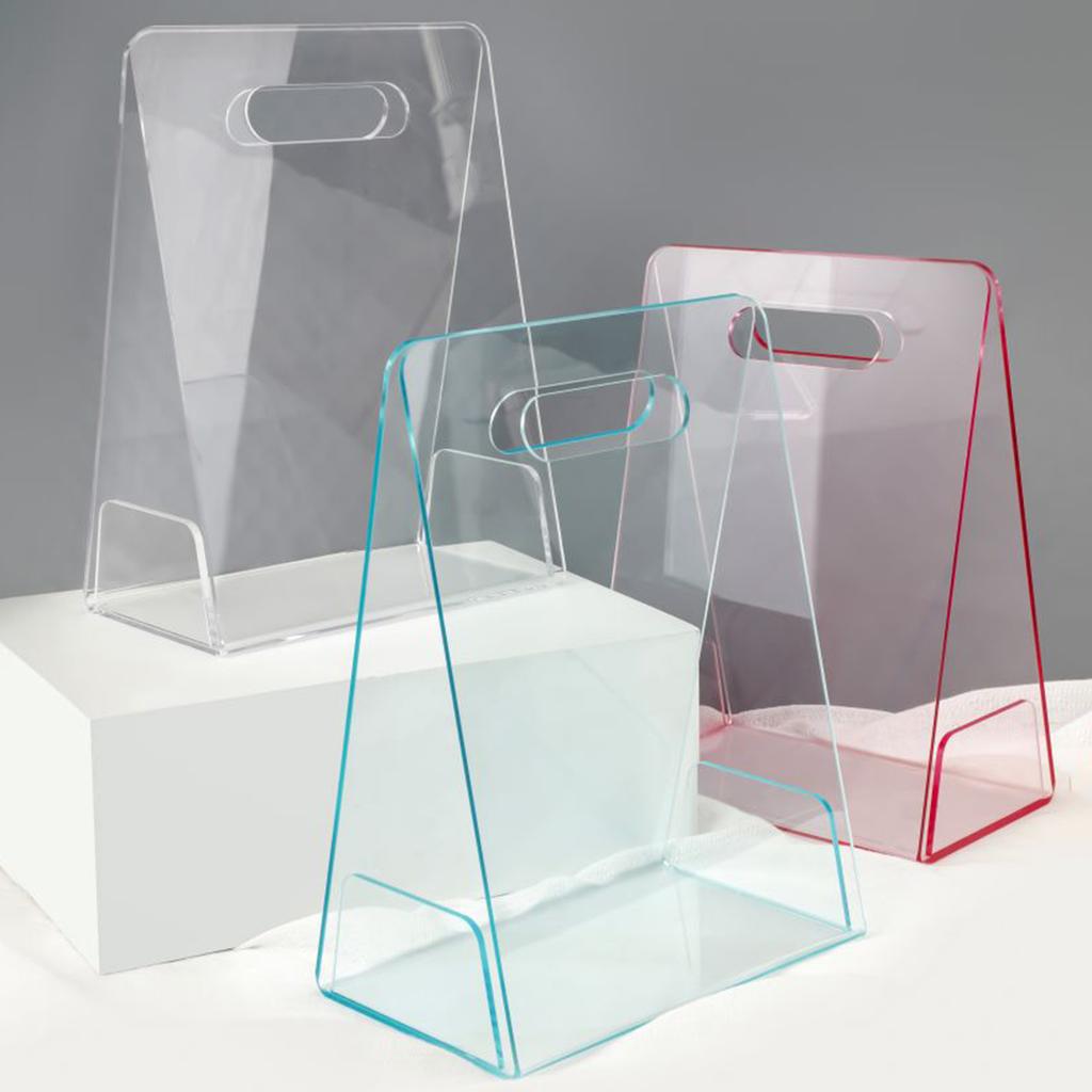 Clear Flower Bouquet Bags Handbag with Handle Elegant and Convenient Gift Wrap Handbag for Parties and Celebrations